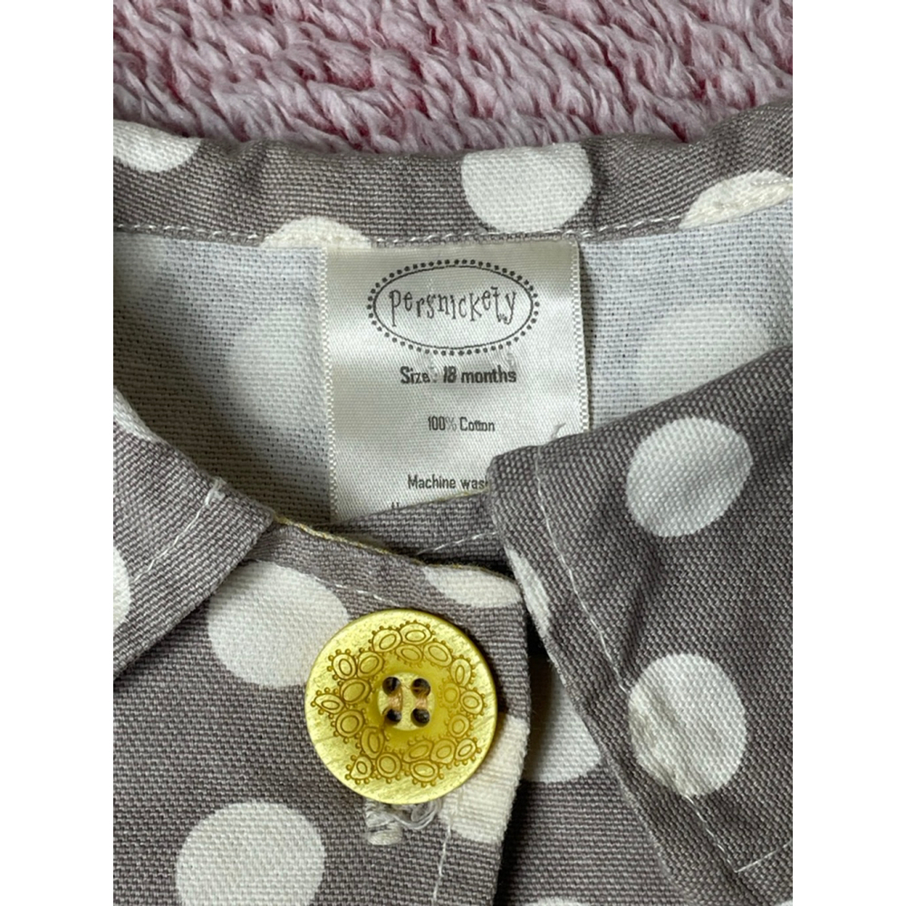 Baby Persnickety Jacket Gray White Polka Dot 18 Months - Picture 6 of 10